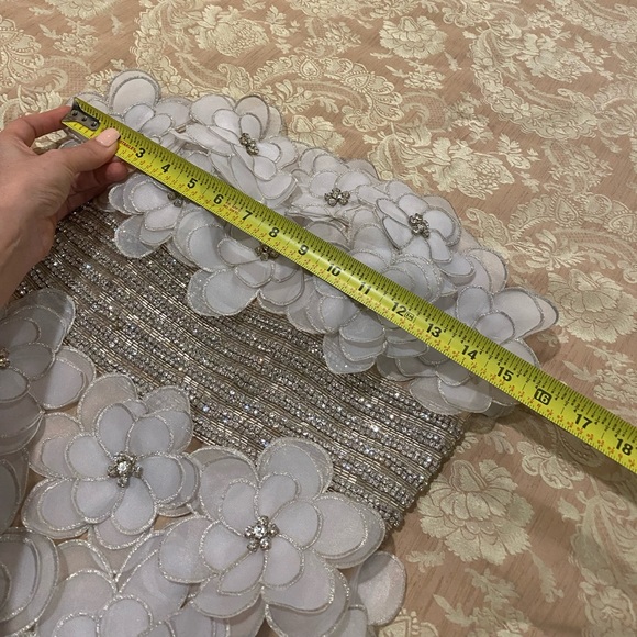 Jovani white strapless flowers dress with crystals. Brand new sz 4. Over $799 Prom